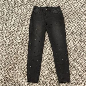 Black denim with stud detail